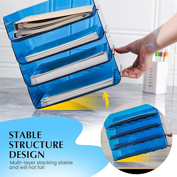 2 Pack Stackable Paper Tray File Organizer - Image 4