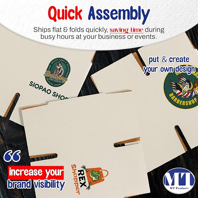 MT Products Custom Printed White Cardboard Shipping Boxes 6" x 6" x 6" - Image 5