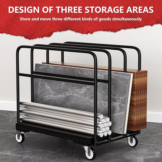 Drywall Cart, Heavy Duty Flatbed Carts and Panel Cart Dolly - Image 2