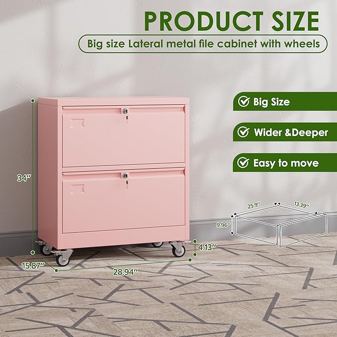 Aobabo 2 Drawer LateralFile Cabinet - Image 2