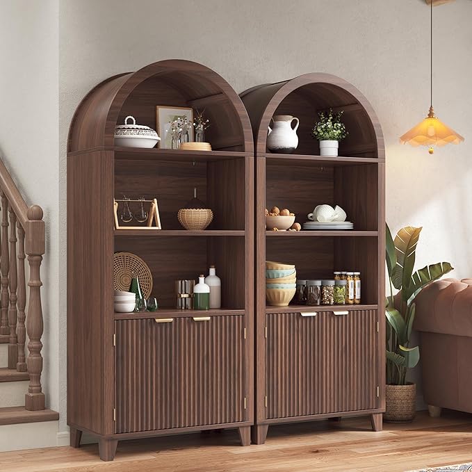 Arched Kitchen Pantry, 5-Tier Arched Cabinet - Image 3