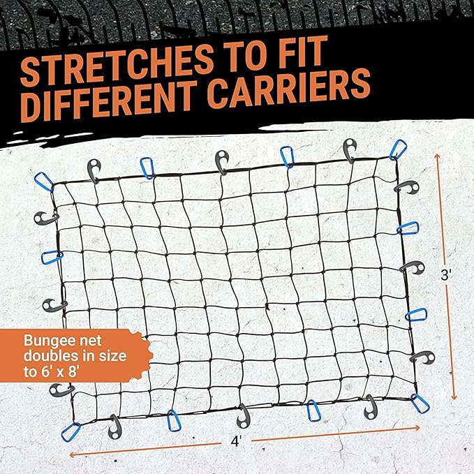 Truck Bed Cargo Net – 3 x 4 Foot, Heavy-Duty Elastic Mesh - Image 4