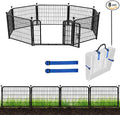 ADAVIN 24 in Garden Fence with Gate, 8 Panels Total 19.7 Ft, Heavy Duty Iron by ADAVIN