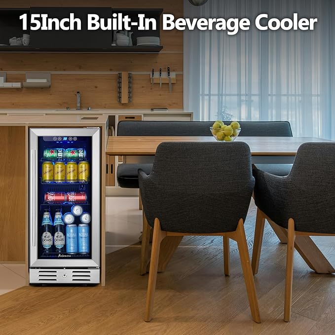Kalamera 15 Inch 94 Cans Beverage Cooler Refrigerator, - Image 3