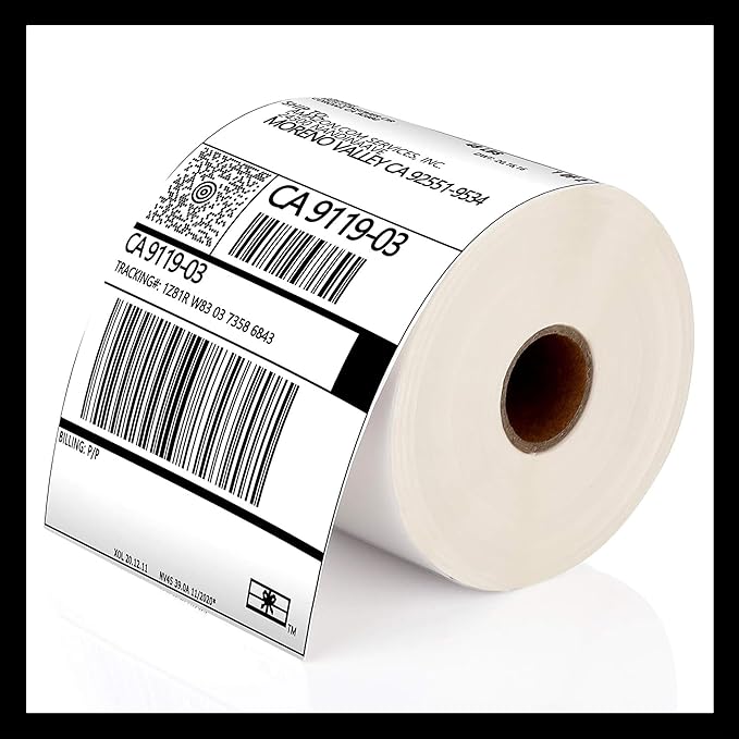 Roll x Direct White Strong Adhesive Perforated Postage Shipping Printer by Pokanic%C2%AE