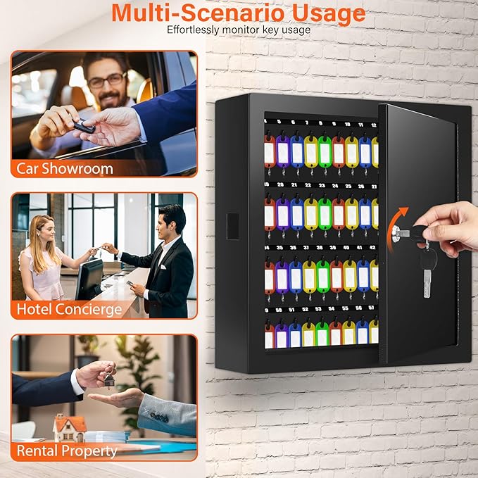 100 Keys Key Cabinet, Anti-Theft Key Lock Box - Image 5
