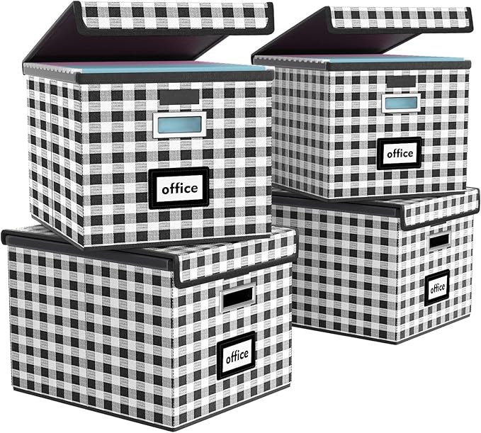 Huolewa Decorative File Organizer Boxes Office Document Storage by Huolewa