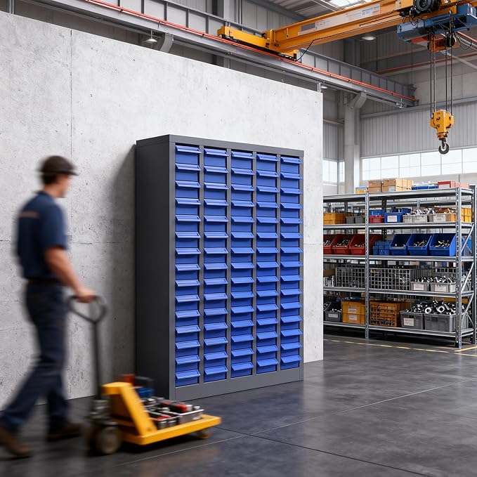 Part Cabinet with 75 Drawers, Shelves & Label Stickers - Image 9