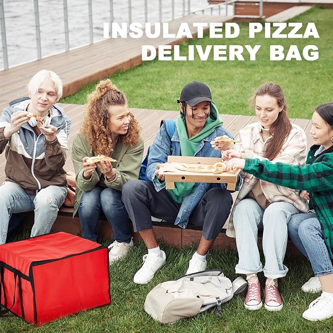 Maxcheck 4 Pcs Insulated Pizza Delivery Bag 20 x 20 x 14 Inch Pizza Warmer Bag - Image 7