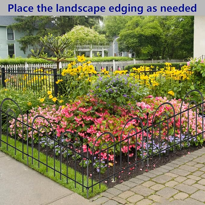 14 in X 36 ft Metal Garden Fence 20-Panel Metal Wire Garden Fence, Animal - Image 5