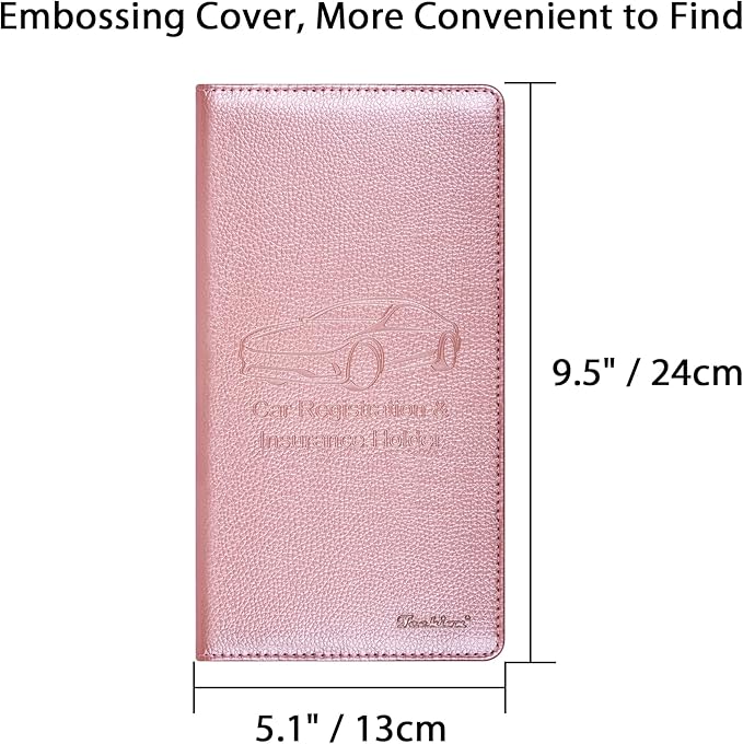 Car Insurance and Registration Holder, 9.5 x 5 Inch PU Leather Vehicle Glove - Image 4