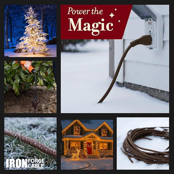 Iron Forge Cable Outdoor Brown Extension Cord 6 ft - Image 5