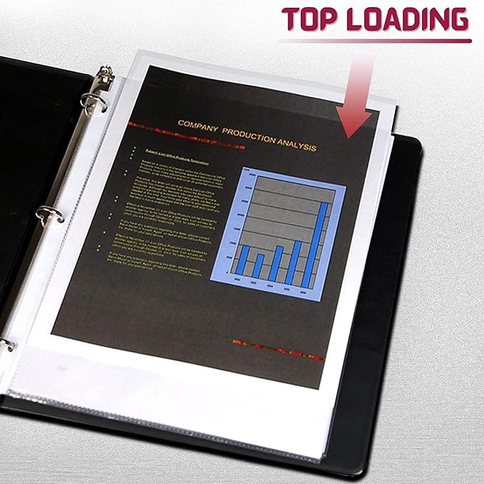 Heavy Duty Sheet Protectors for 3 Ring Binder, Top Loading Plastic Sleeves 8.5 - Image 5