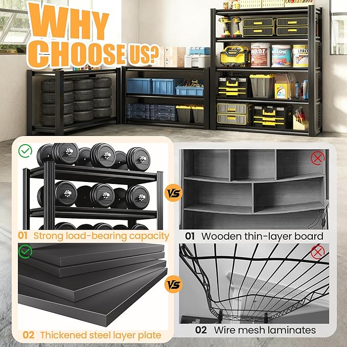 78" H Garage Shelving, Heavy Duty Storage Shelves, Garage Storage Shelves - Image 3