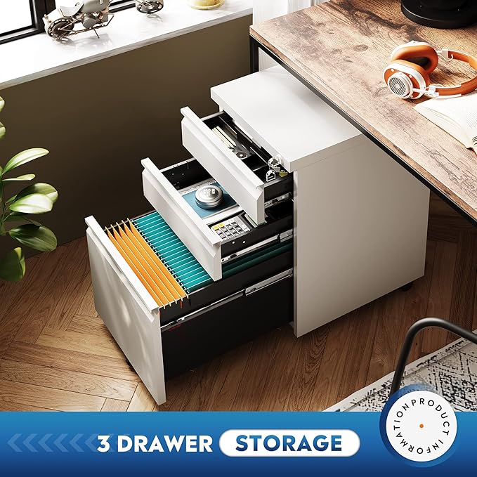 DEVAISE 3 Drawer Mobile File Cabinet - Image 4
