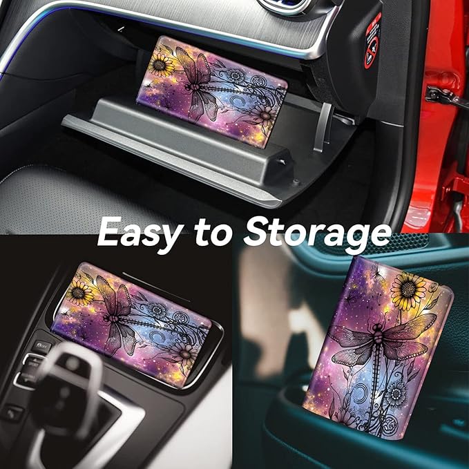 Car Registration and Insurance Holder, Leather Car Glove Box Organizer - Image 4