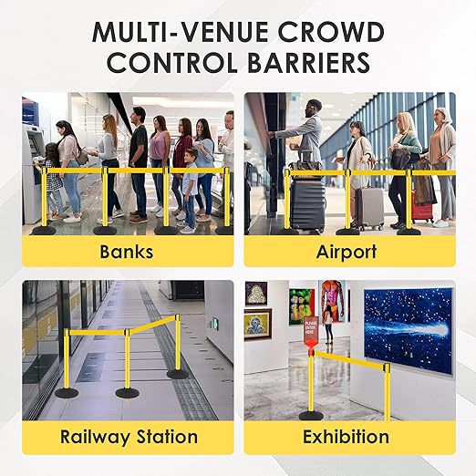 6 Pack Stanchions with Retractable Belts - Image 6