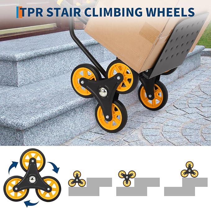 3 in 1 Industrial Convertible Stair Climbing Cart, 1000 LBS Capacity Folding - Image 6