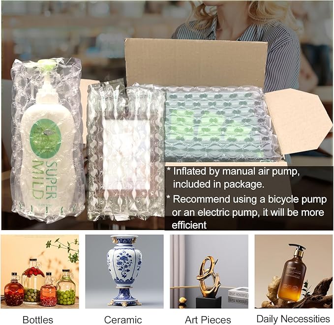 Inflatable Bubble Cushioning Wrap Roll Bottle Shipping Sleeves 15.7"x164' Air - Image 3