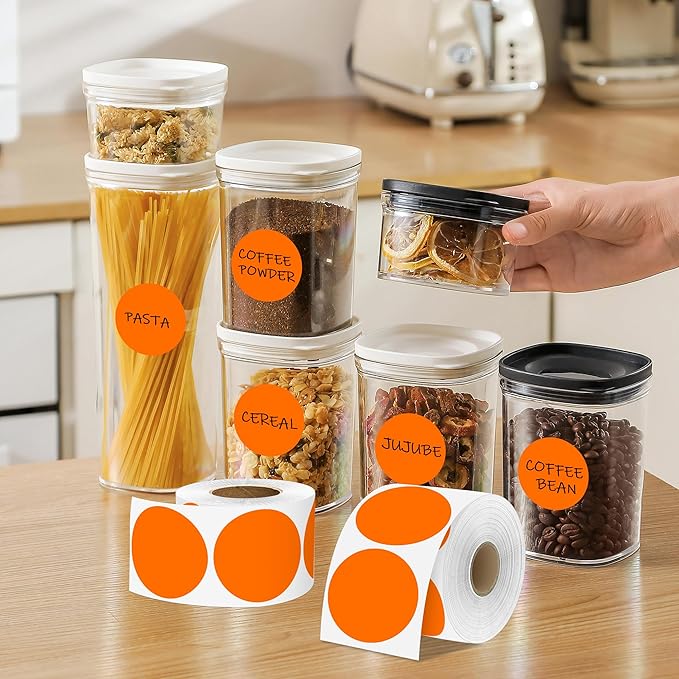 2 Inch Orange Circle Stickers 500 Pcs, Permanent Color Coding Dots - Image 6
