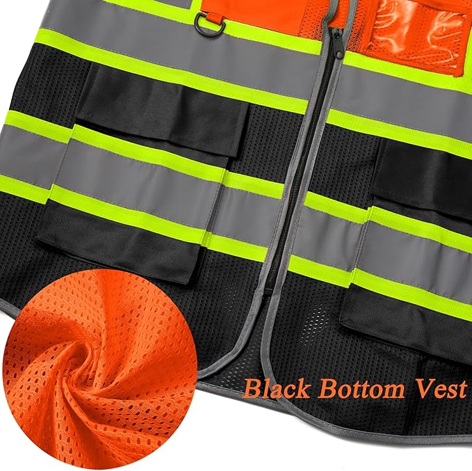 BeautyWill Custom Logo Safety Vest Class 2 High Visibility Reflective Vest - Image 3