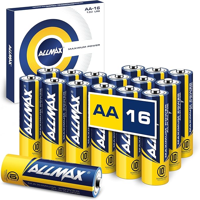 Allmax AA Maximum Power Alkaline Double A Batteries – Ultra Long-Lasting by AllmaxBatteryInc