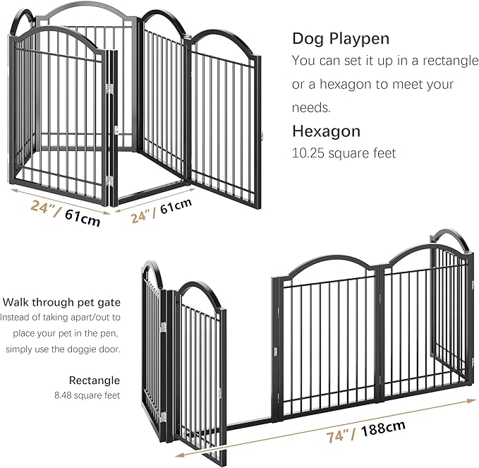 BHG Metal No-Assembly Freestanding Dog Gate - Image 5