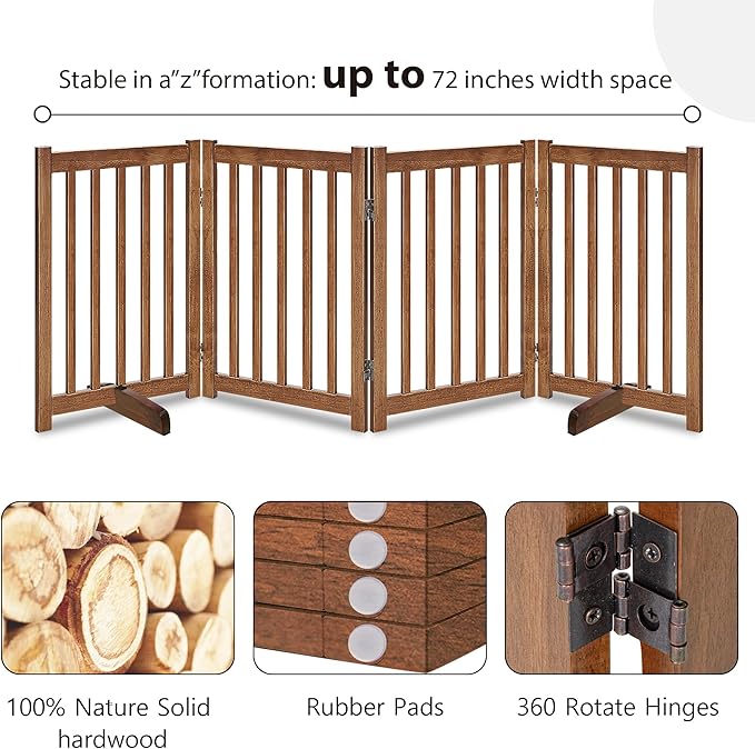 LZRS Freestanding Extra Wide Dog Gate 30 inch Tall - Image 3