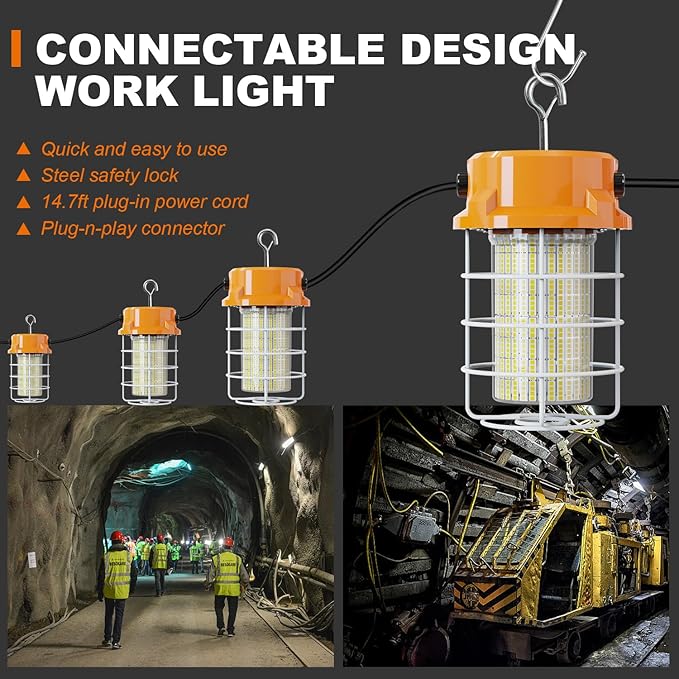 100W LED Temporary Work Light 15000lm Construction Lights 5000K Temp Light - Image 6