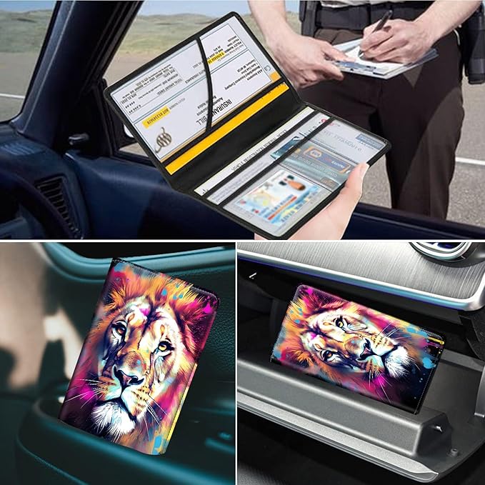 Car Registration and Insurance Holder, Leather Car Glove Box Organizer - Image 7