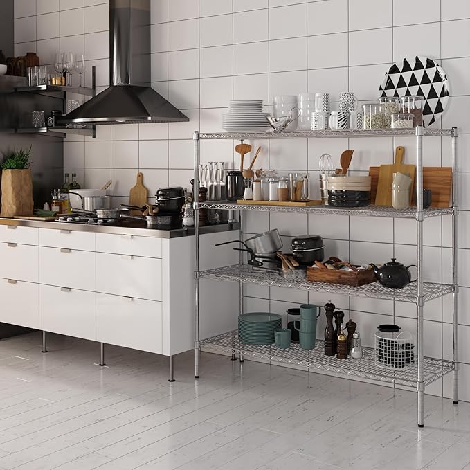 18" Deep x 54" Wide x 54" Height Wire Shelving Kit | 4-Tier | NSF Commercial - Image 2