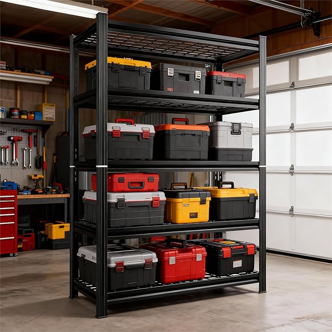 72''H Wire Shelving Unit, 3020 Lbs Heavy-Duty Garage Storage Shelves, 5-Tier - Image 6