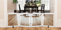 Freestanding Pet Gate for Dogs, Foldable Wooden Dog Gate for House, Indoor Dog by PUPETPO