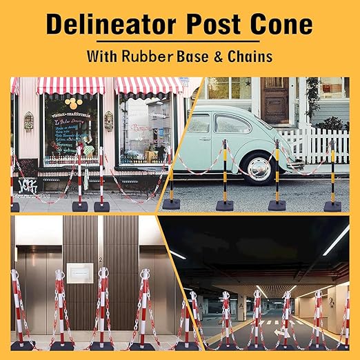 4Pack 35" Traffic Delineator Post Cone - Image 6
