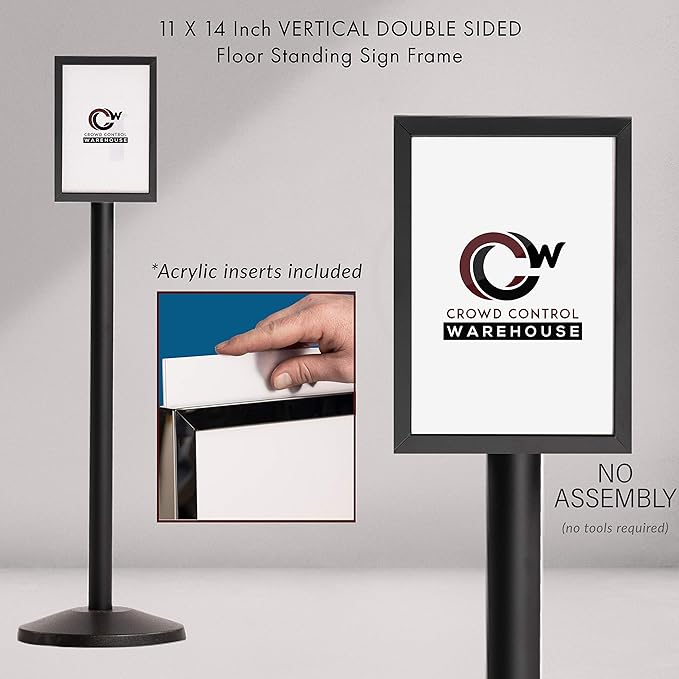 Crowd Control Warehouse Pedestal Standing Floor Sign Frame - Image 4