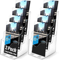 Crtiin 2 Pack 4 Tier Acrylic Brochure Holder Display Stand 4 x 9 Inch, Pamphlet by Crtiin