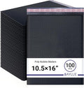 Black 10.5x16 Inch Large Poly Bubble Mailers #5 | Padded Envelopes by BAYLUE