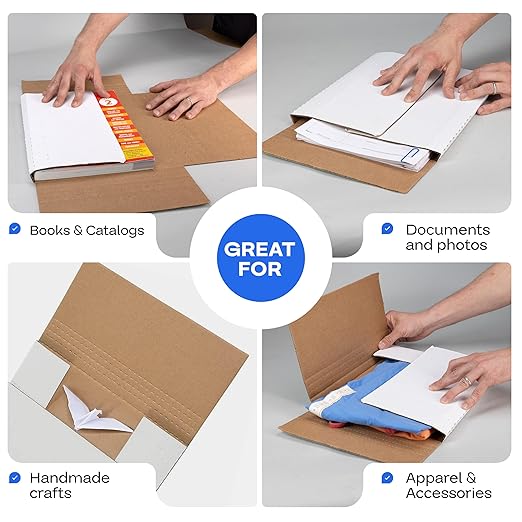 White Mailing Boxes 12"x10.5"x2", USA-Made - Image 5