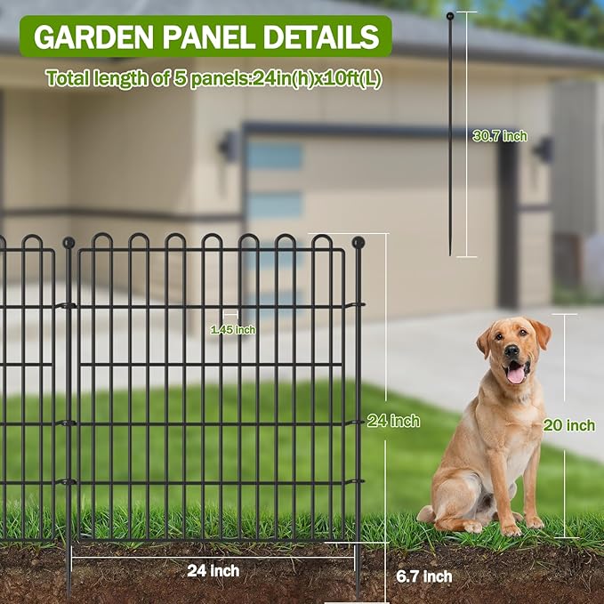5 Panels No Dig Decorative Garden Fence - Image 2