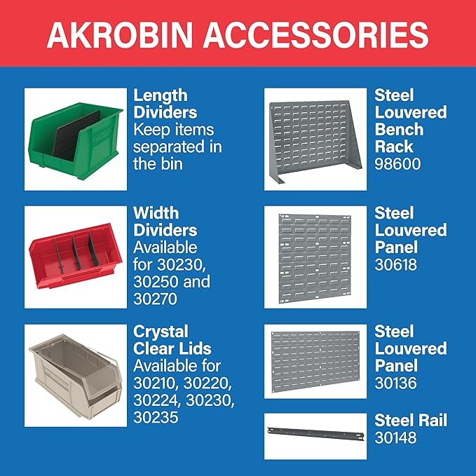 Akro-Mils 30235 AkroBins Plastic Storage Bins, Space-Saving Stackable Bins - Image 6