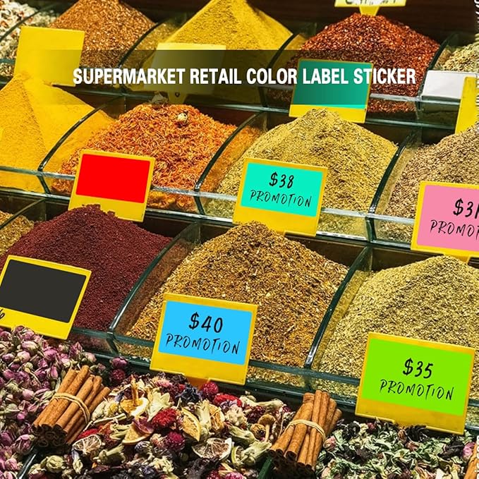 PARLAIM 5 x 3 Inch Black Rectangular Color Coding Stickers, Square 250pcs Color - Image 4