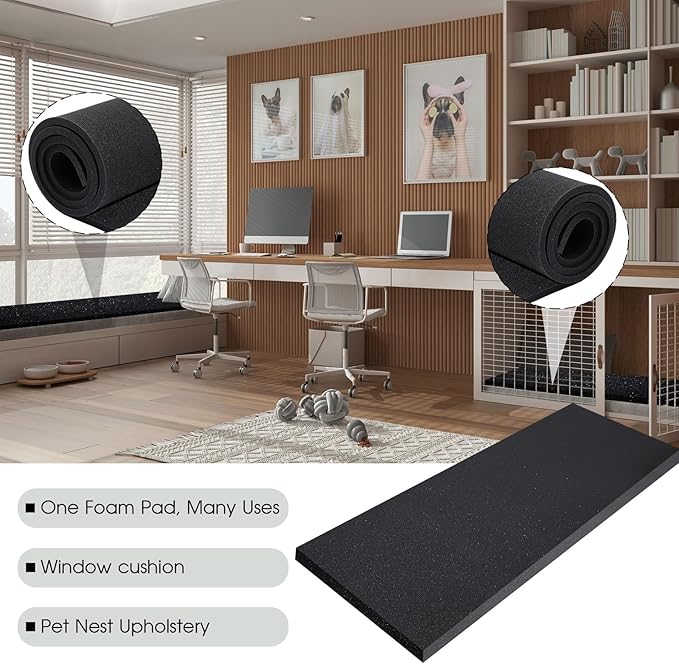 Amylove Polyurethane Foam 24" x 72" High Density Cushion Upholstery Foam Sheet - Image 5
