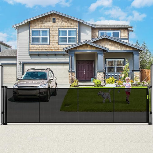 160" Retractable Baby Gate Extra Wide, Mesh Gate Long Child Gate Pet Gate by Dueelala