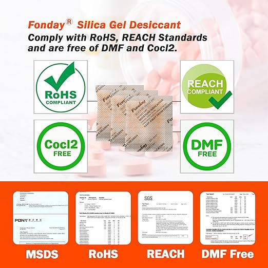 50g x 10 packs Fonday Rechargeable Silica Gel Desiccant Packets Food Grade Fast - Image 4