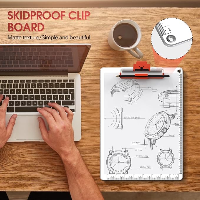 Clipboards with Pen Holder A4 Size 12.5x9 Inch Aluminum Protection Clip Board - Image 8