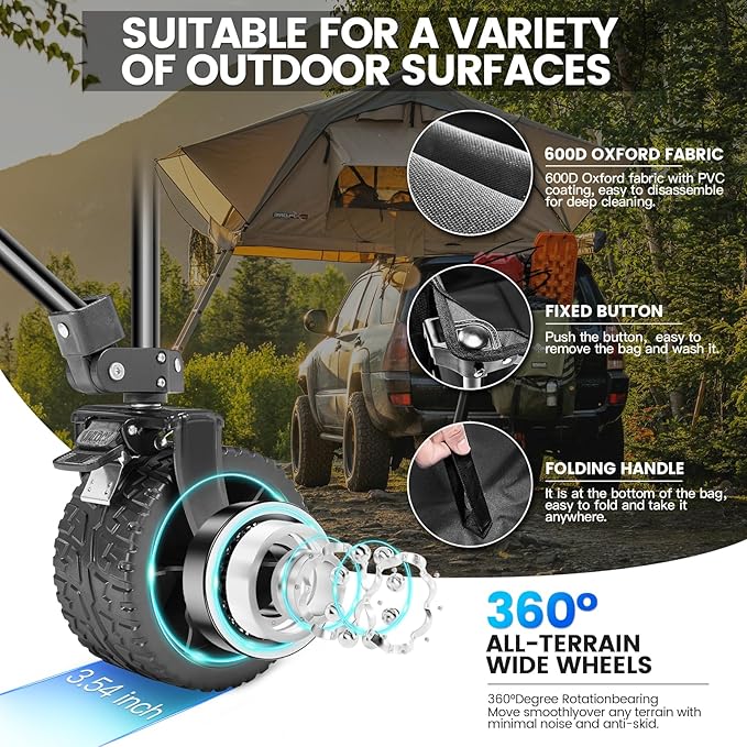 Wagon Cart Shopping Foldable Folding Collapsible - Image 3