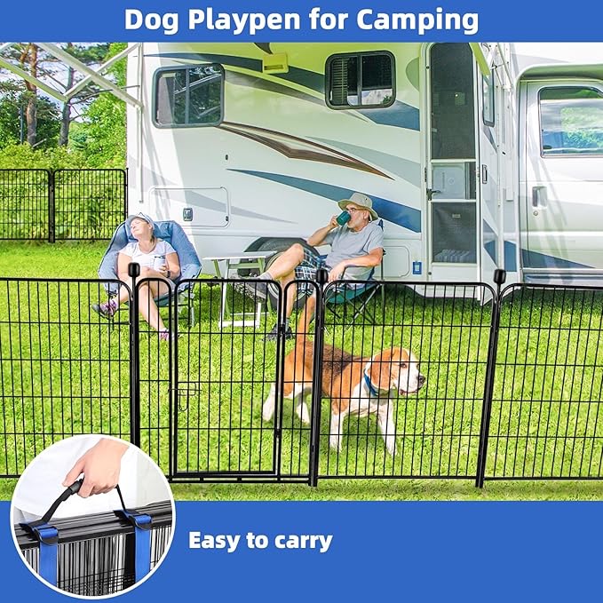ADAVIN Tall Garden Fence with Gate, 40 in 4 Panels Animal Barrier Fence - Image 6