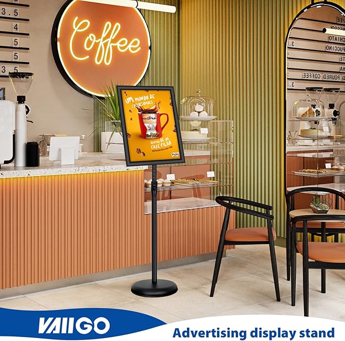 2Pack 8.5x11 Inch Adjustable Pedestal Poster Sign Stand, Heavy Duty Floor - Image 8