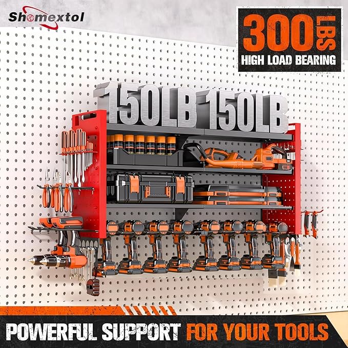 33" W Power Tool Organizer Wall Mount, 4-Layer Heavy Duty Tool Storage - Image 4
