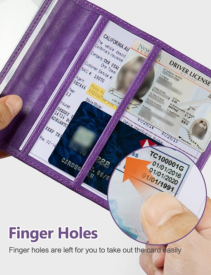 Mymazn Car Registration and Insurance Card Holder, PU Leather Insurance and - Image 5